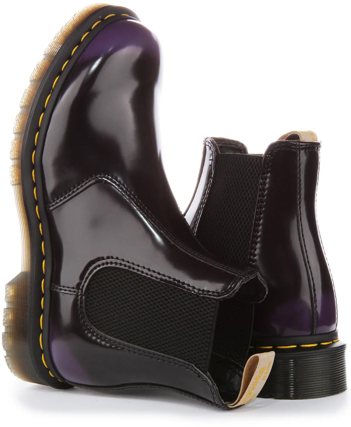 Dr Martens Vegan 2976 In Black Purple Shoes Dr Martens