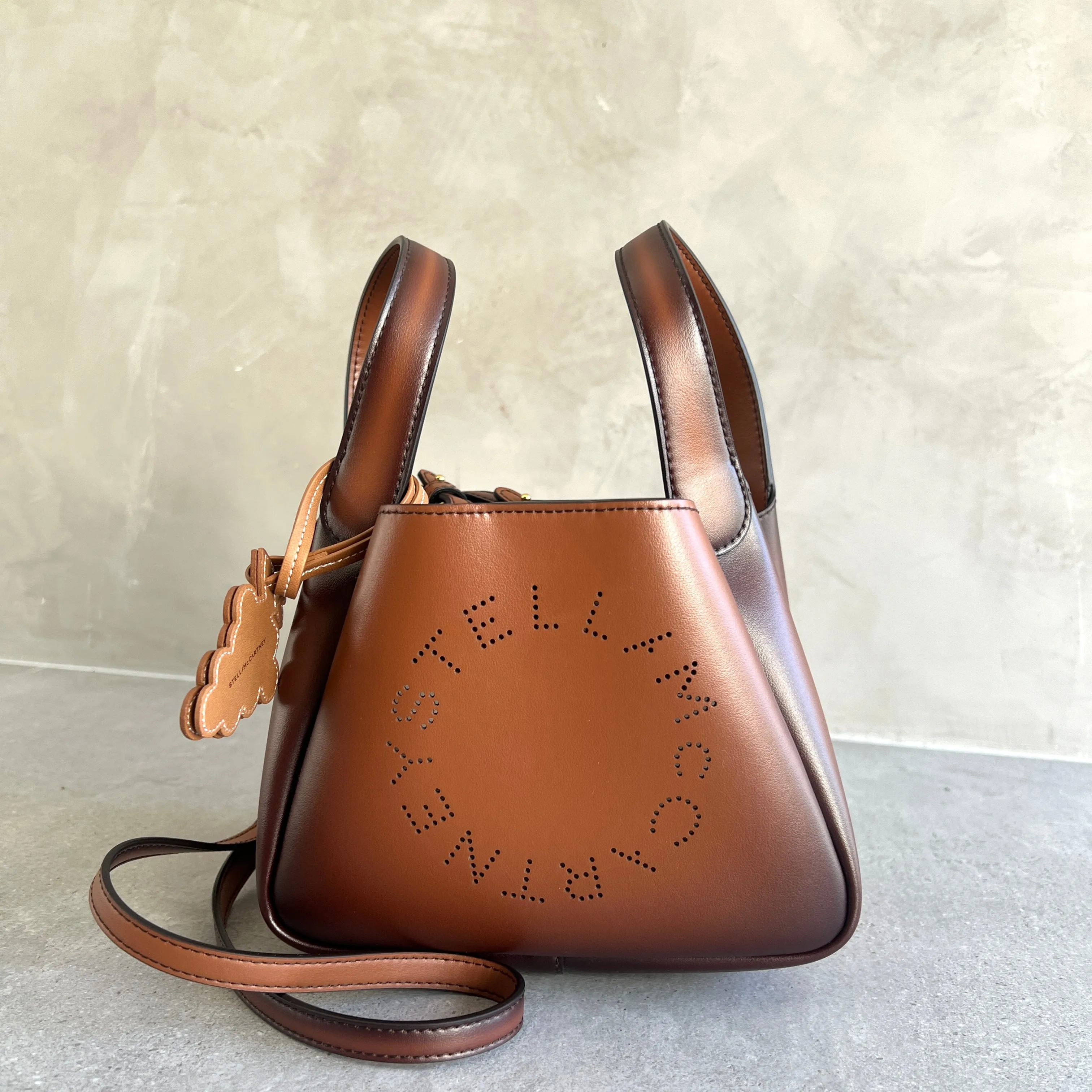 Dumpling Logo Aged Shoulder Bag, Brandy Bags_Stella Mccartney_Bags