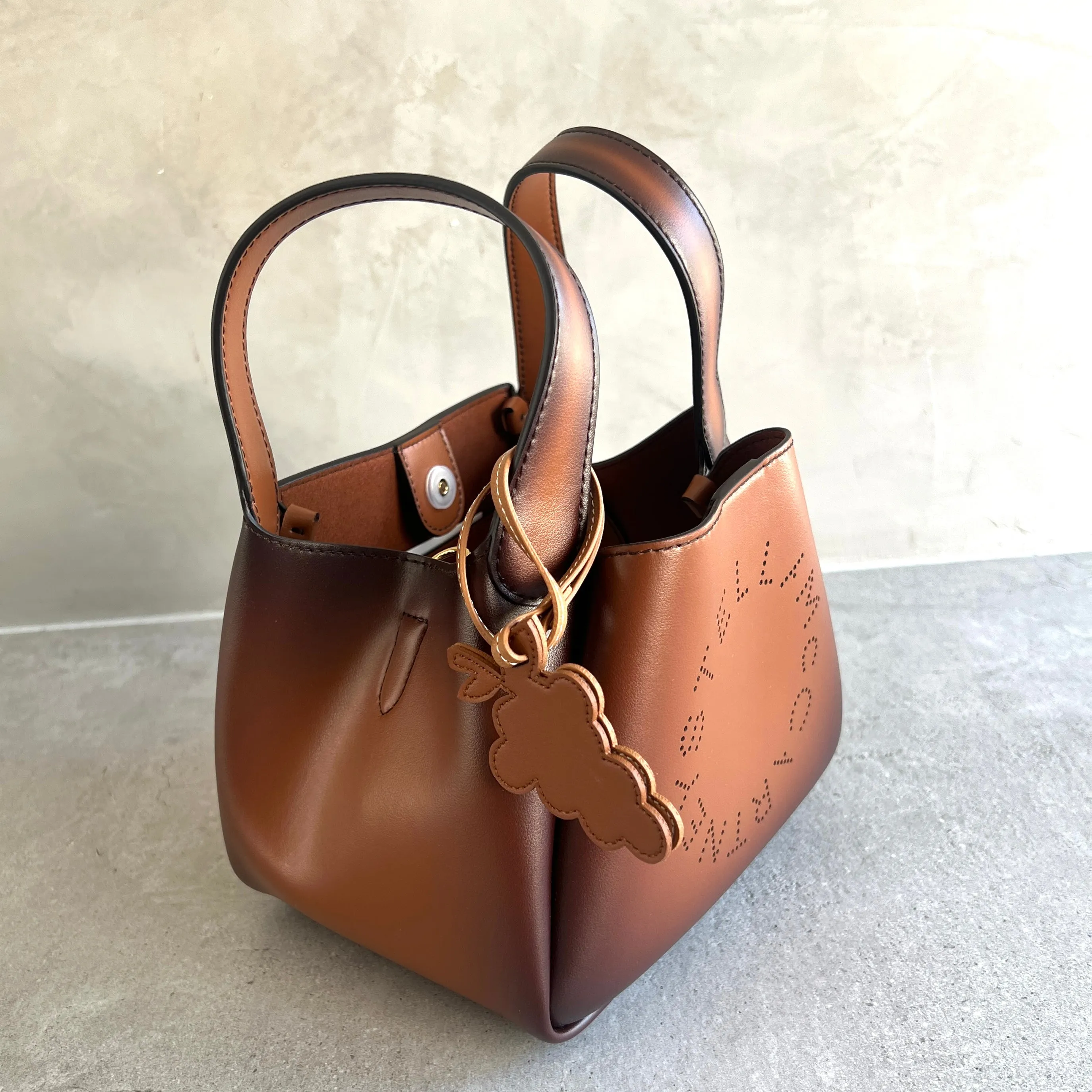 Dumpling Logo Aged Shoulder Bag, Brandy Bags_Stella Mccartney_Bags