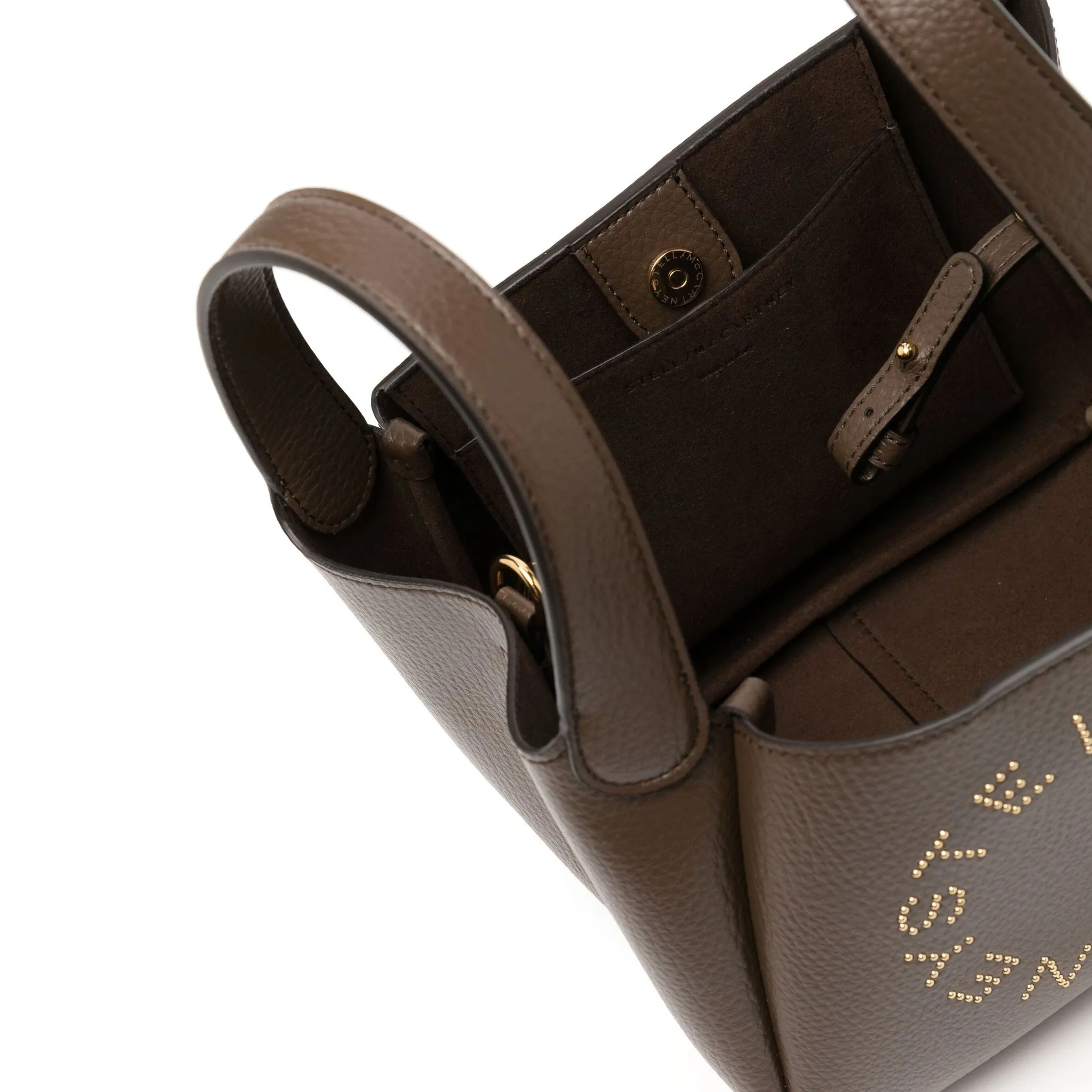 Dumpling Logo Grain Shoulder Bag, Brown Bags_Stella Mccartney_Bags