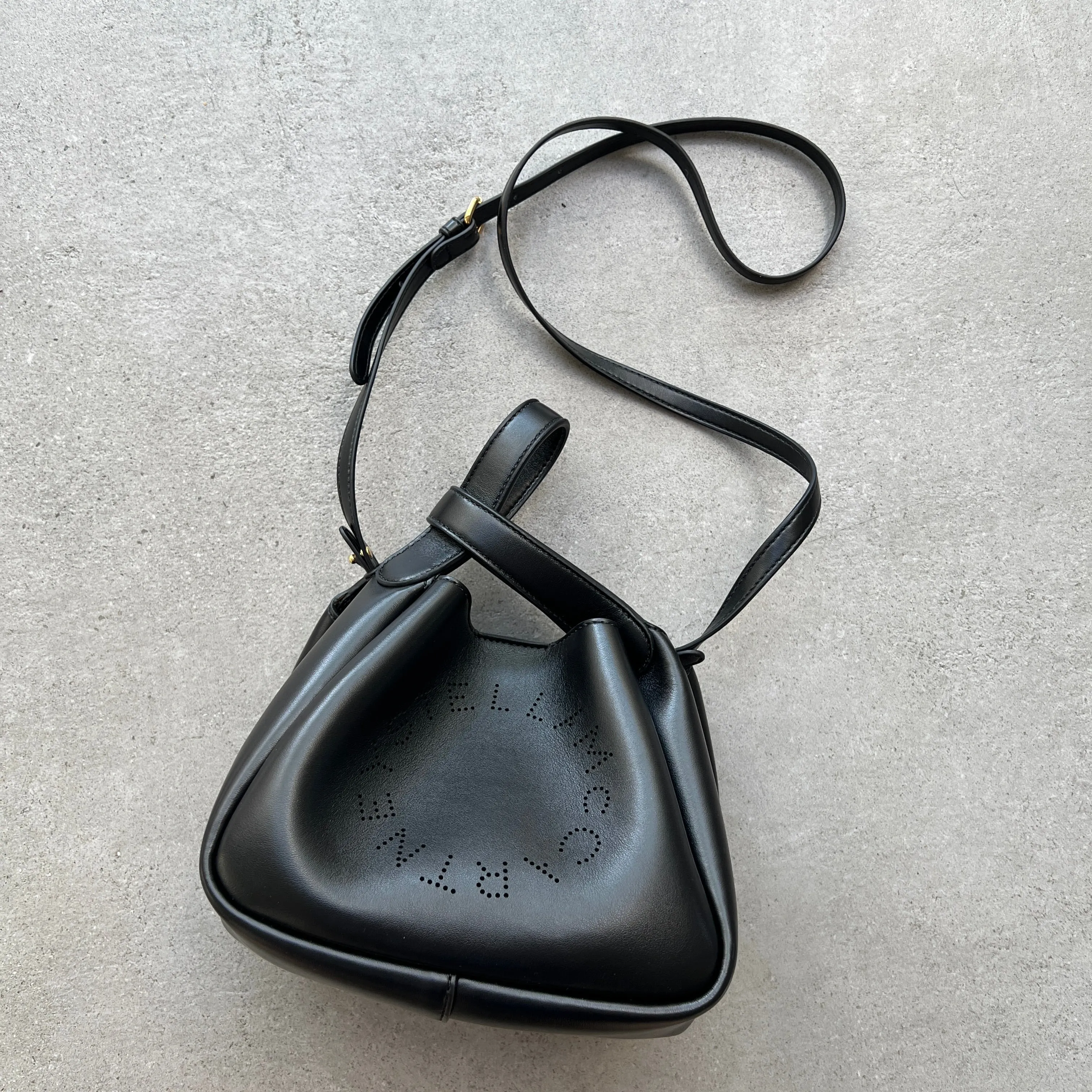 Dumpling Logo Shoulder Bag, Black Bags_Stella Mccartney_Bags