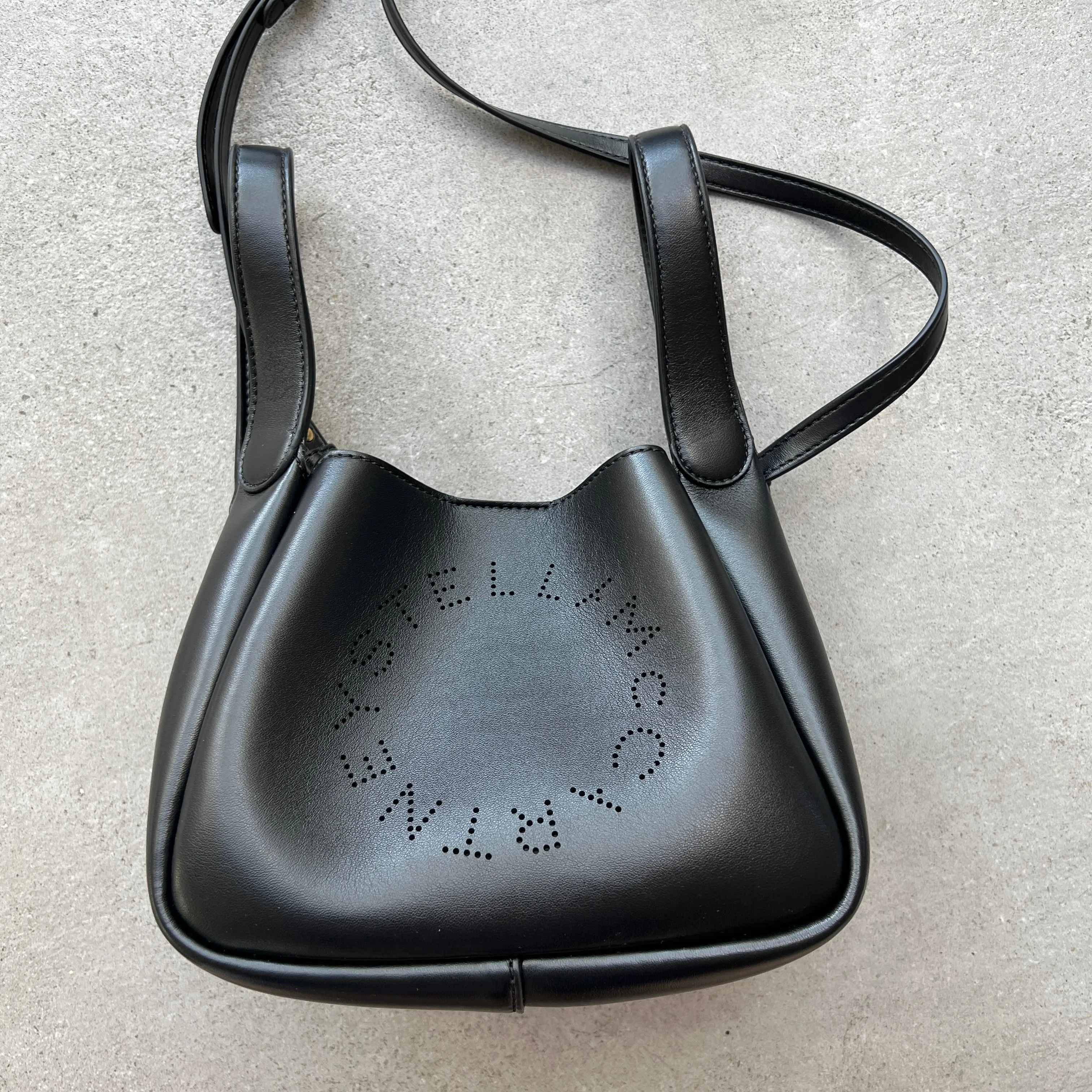 Dumpling Logo Shoulder Bag, Black Bags_Stella Mccartney_Bags