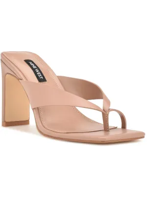 Durlife 3 Womens Faux Leather Square Toe Heels
