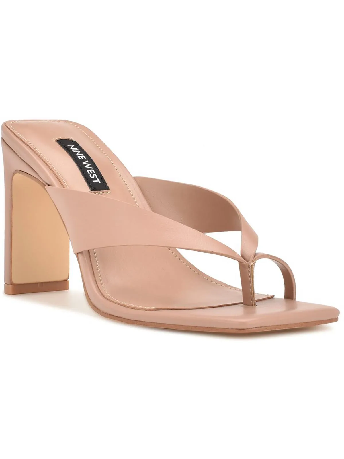 Durlife 3 Womens Faux Leather Square Toe Heels