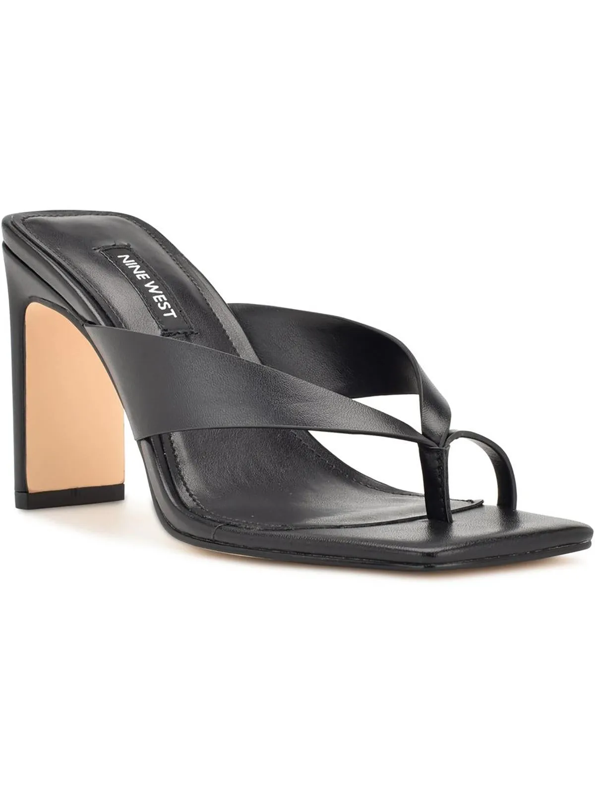 Durlife 3 Womens Faux Leather Square Toe Heels