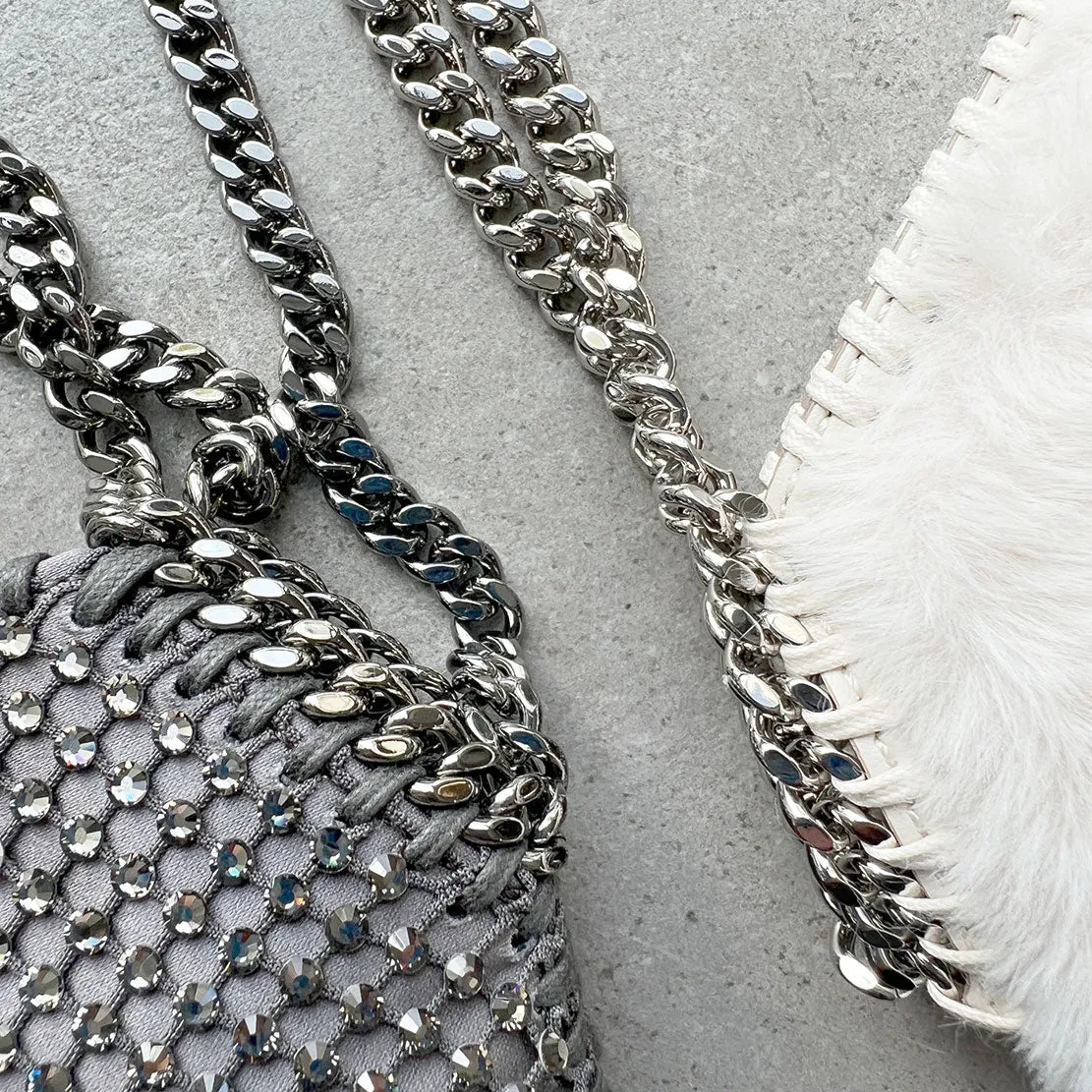 Falabella Evening Bag Fluffy, Ivory Bags_Stella Mccartney_Bags