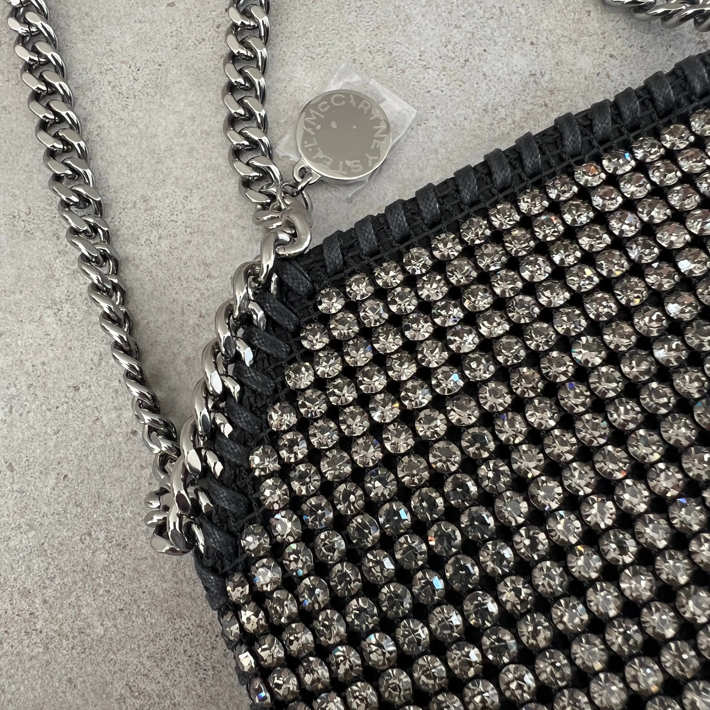 Falabella Evening Crystal All Over, Black Bags_Stella Mccartney_Bags