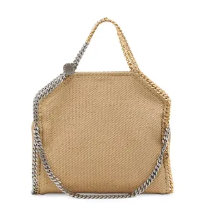 Falabella Large 3 Chain Tote Bag in Woven Suede, Light Camel Bags_Stella Mccartney_Bags