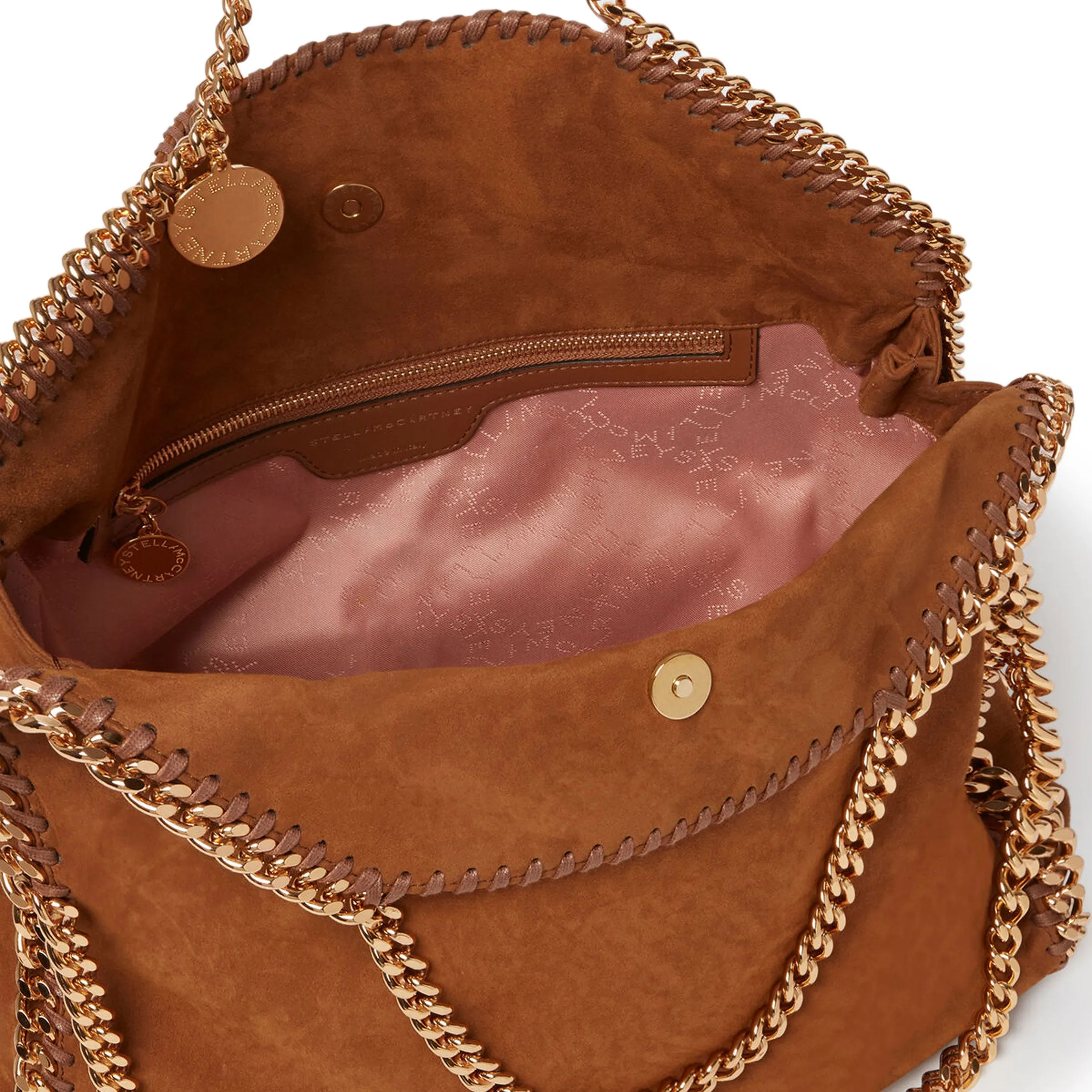 Falabella Large 3 Chain Tote Bag, Suede, Brandy Bags_Stella Mccartney_Bags