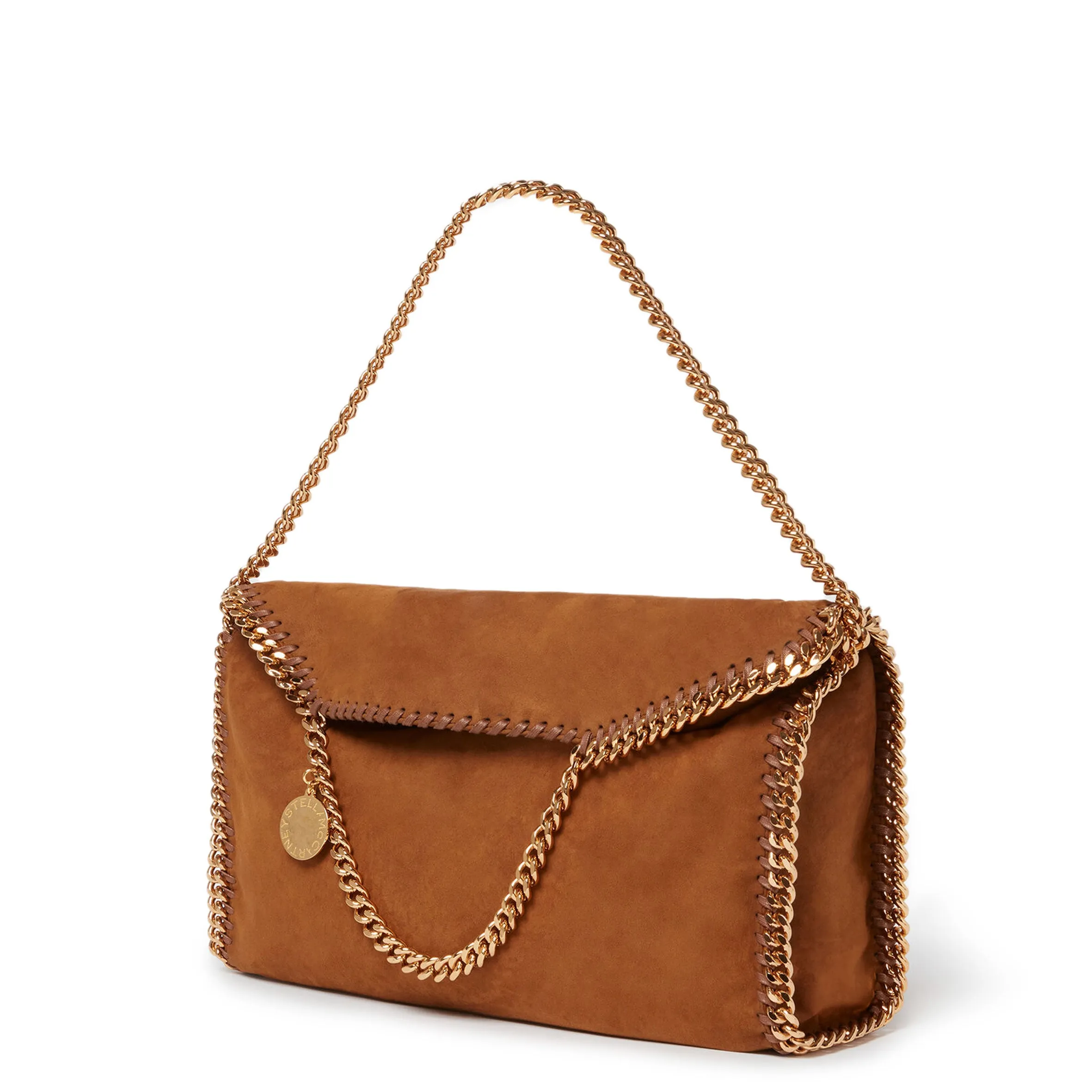 Falabella Large 3 Chain Tote Bag, Suede, Brandy Bags_Stella Mccartney_Bags