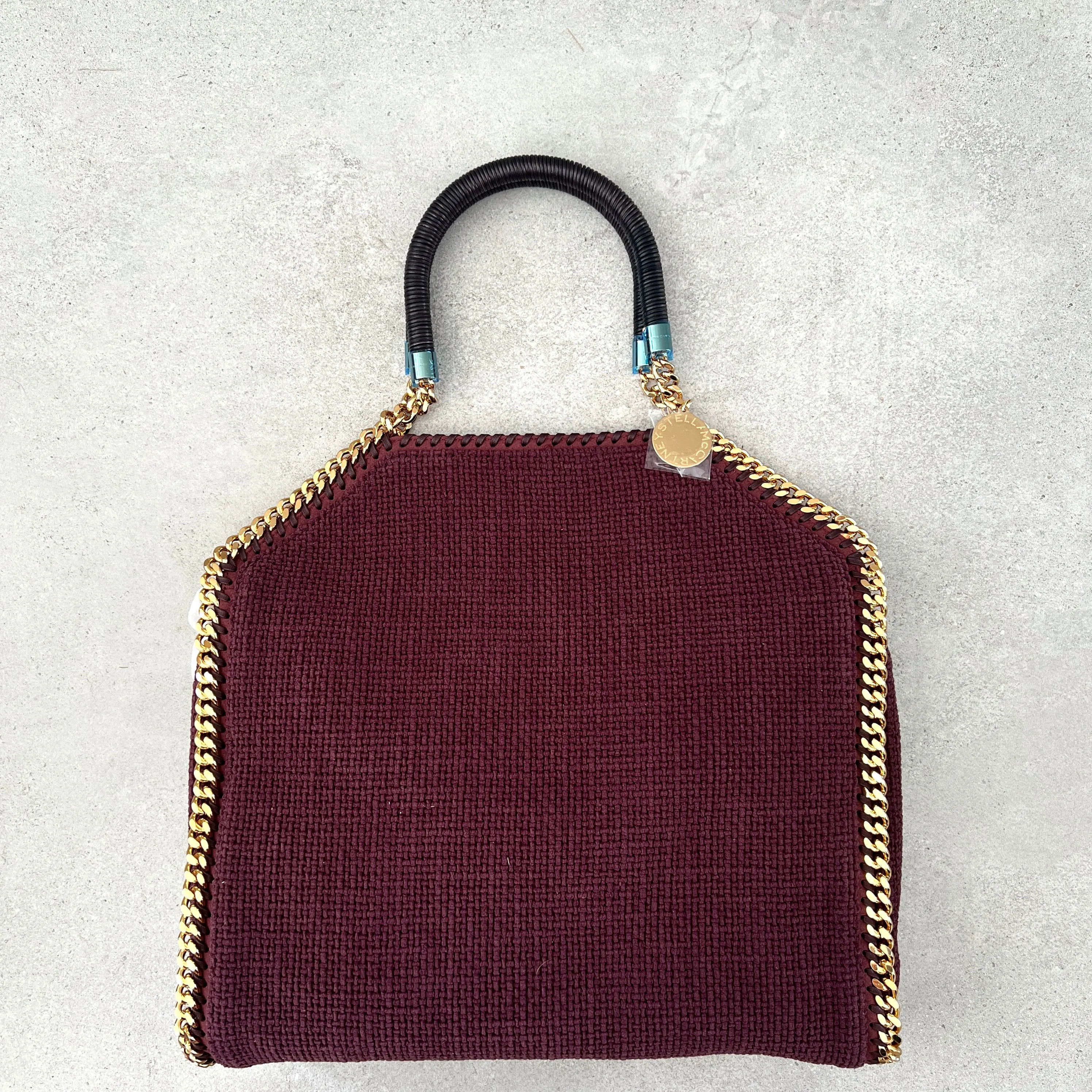 Falabella Large 3 Chain Tote Handle in Woven, Plum Bags_Stella Mccartney_Bags