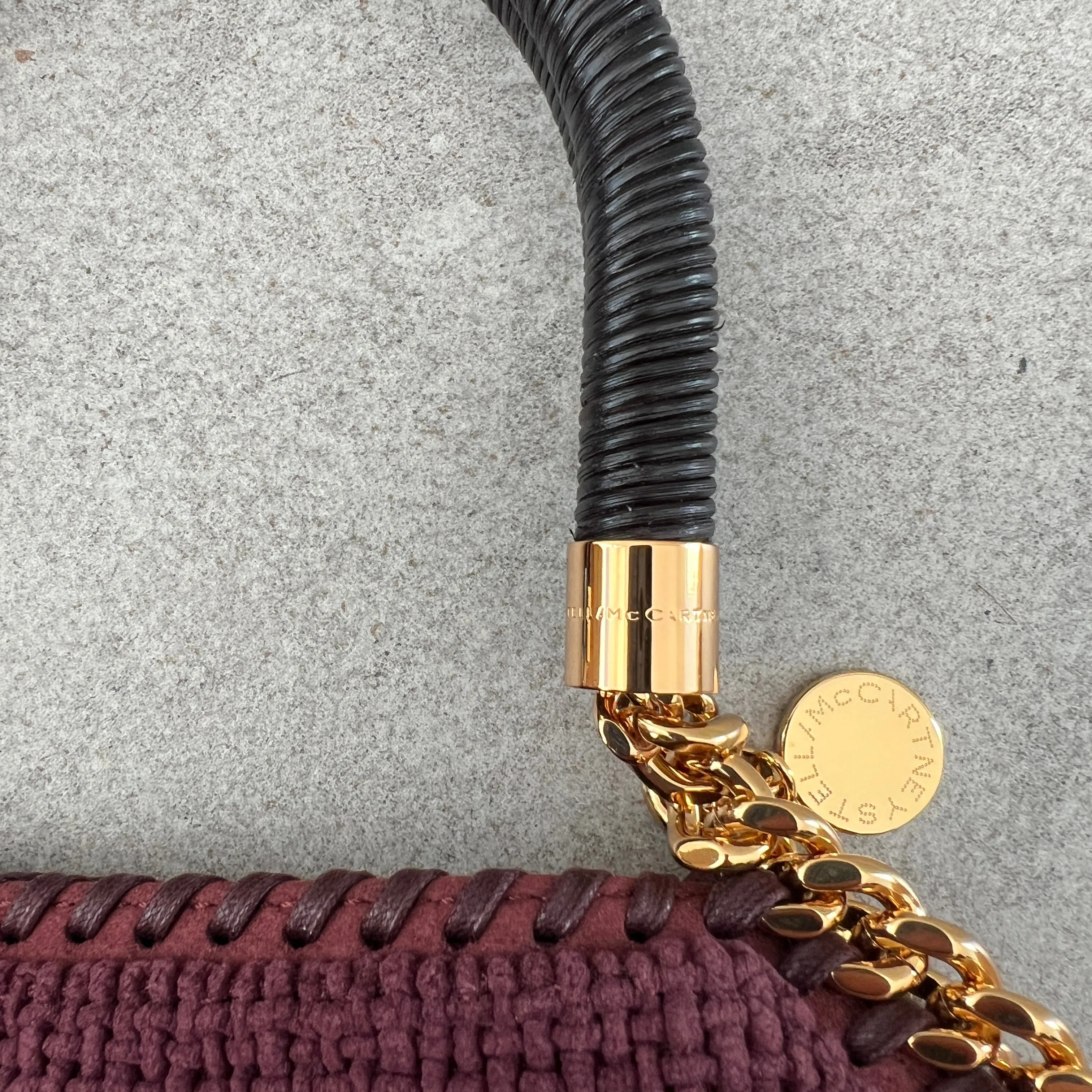 Falabella Large 3 Chain Tote Handle in Woven, Plum Bags_Stella Mccartney_Bags