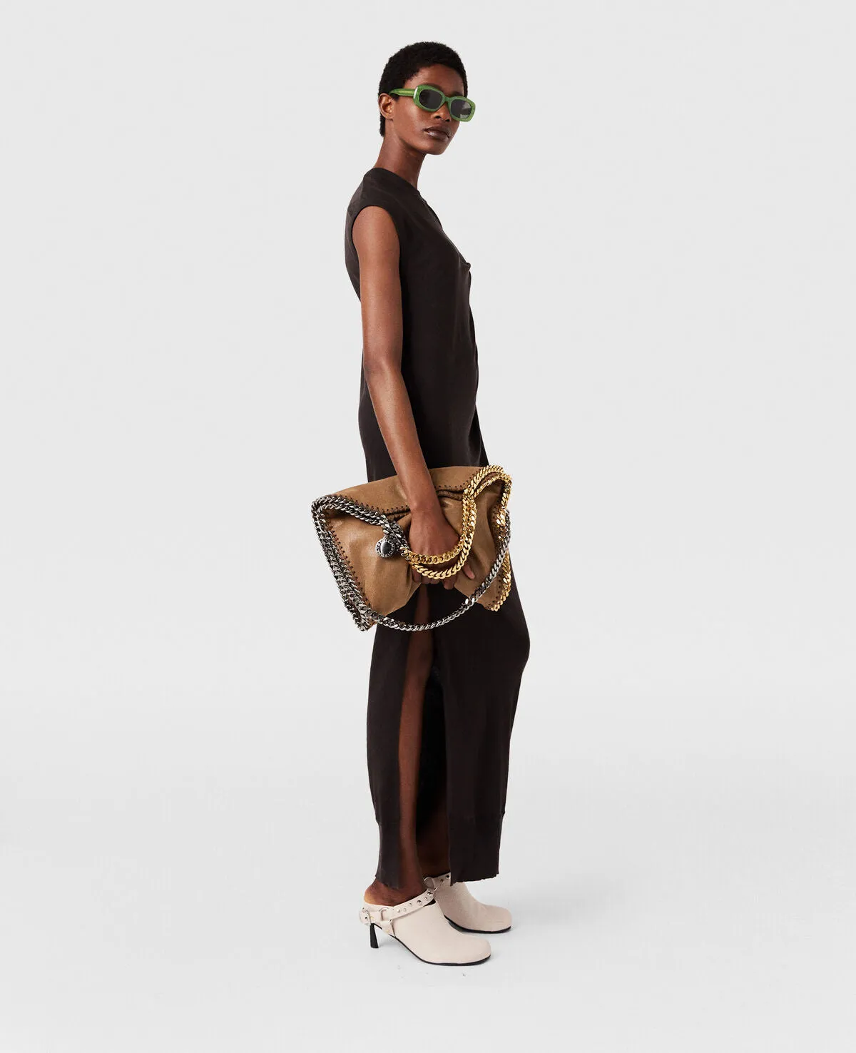 Falabella Large Tote Bag Mix Chain, Pecan Bags_Stella Mccartney_Bags