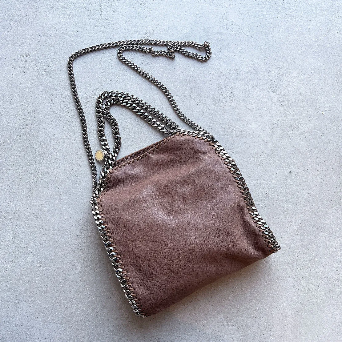 Falabella Mini Tote Bag Eco Deer (S), Dark Taupe Bags_Stella Mccartney_Bags