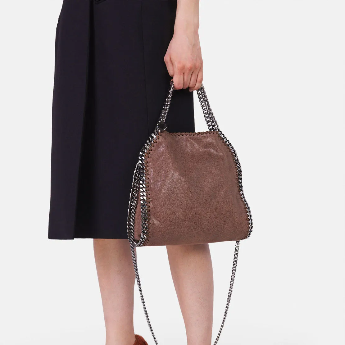 Falabella Mini Tote Bag Eco Deer (S), Dark Taupe Bags_Stella Mccartney_Bags