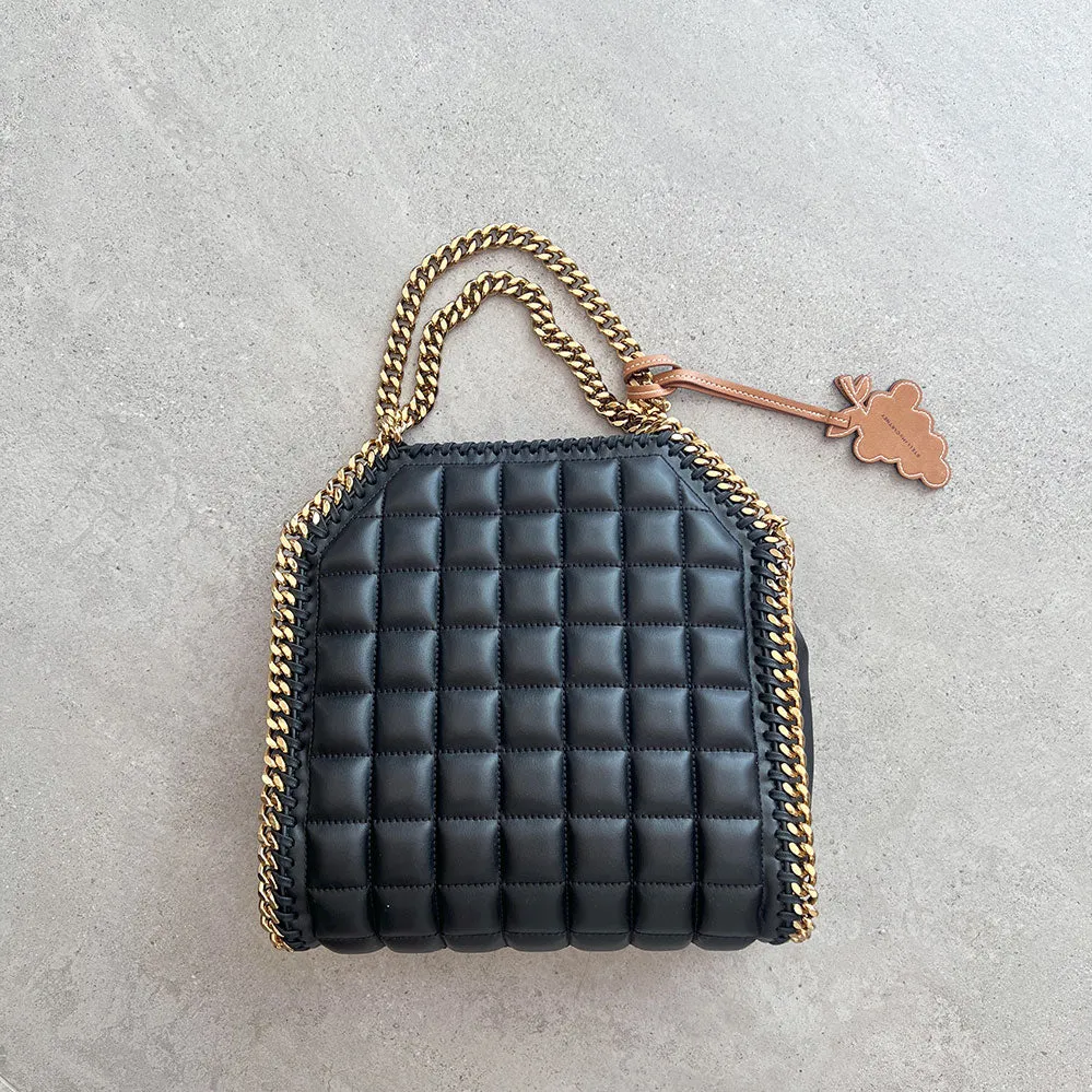 Falabella Mini Tote Bag Quilted (G), Black Bags_Stella Mccartney_Bags