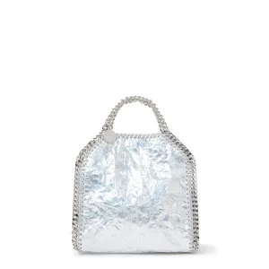Falabella Stellabration Crackled Metallic Tiny Tote, Silver Bags_Stella Mccartney_Bags