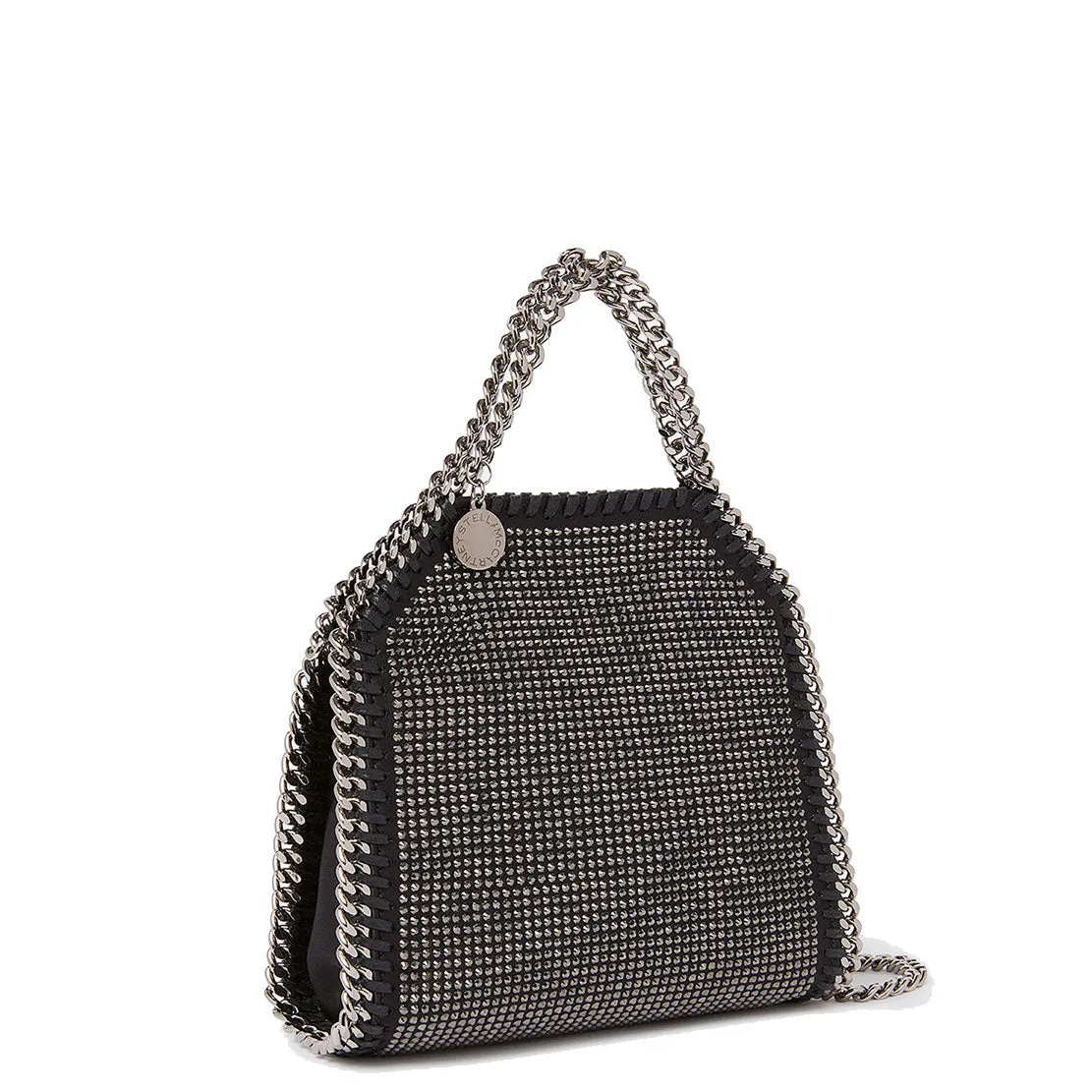 Falabella Tiny Tote Bag, Crystal Hotfix, Black/Hematite Bags_Stella Mccartney_Bags