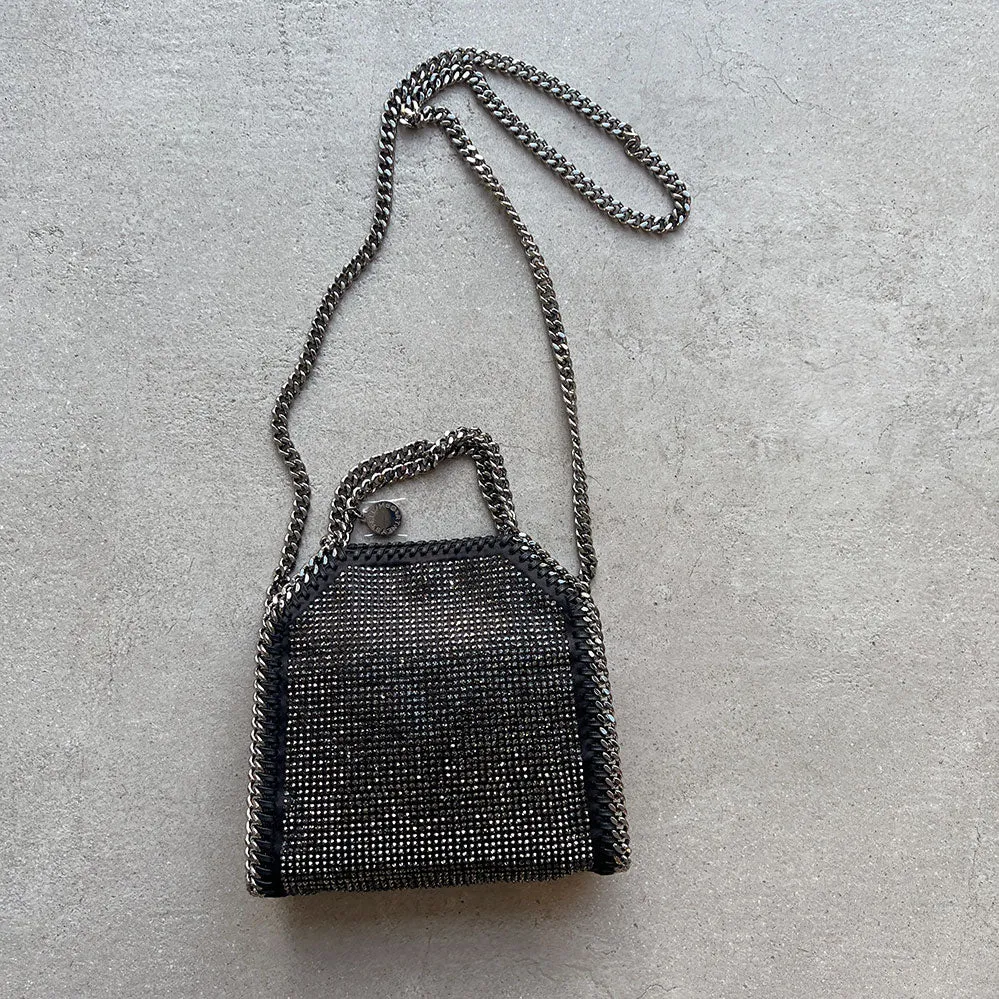 Falabella Tiny Tote Bag, Crystal Hotfix, Black/Hematite Bags_Stella Mccartney_Bags