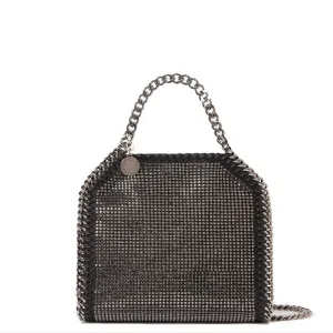 Falabella Tiny Tote Bag, Crystal Hotfix, Black/Hematite Bags_Stella Mccartney_Bags