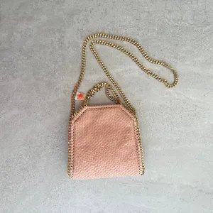 Falabella Tiny Tote Bag in Vegan Woven Suede, Blush Bags_Stella Mccartney_Bags