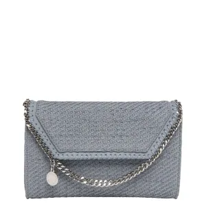 Falabella WOC Woven Vegan Suede, Blue Grey Bags_Stella Mccartney_Bags