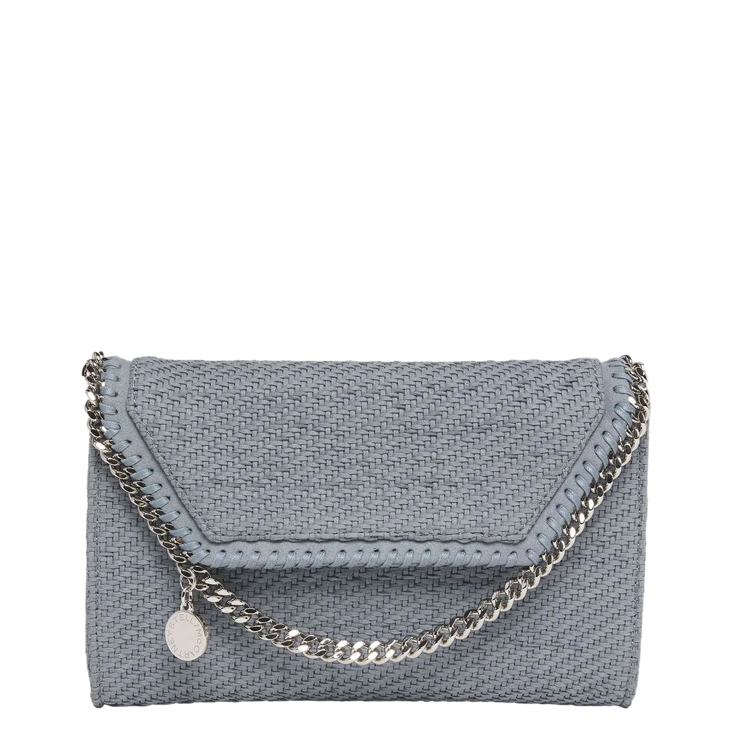 Falabella WOC Woven Vegan Suede, Blue Grey Bags_Stella Mccartney_Bags