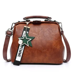 Fashion Women Handbag New Female Star Pendant Tassel Rivets Pu Leather Crossbody Shoulder Bag Casual Famous Doctor Women Bags Fashion Nova Bags