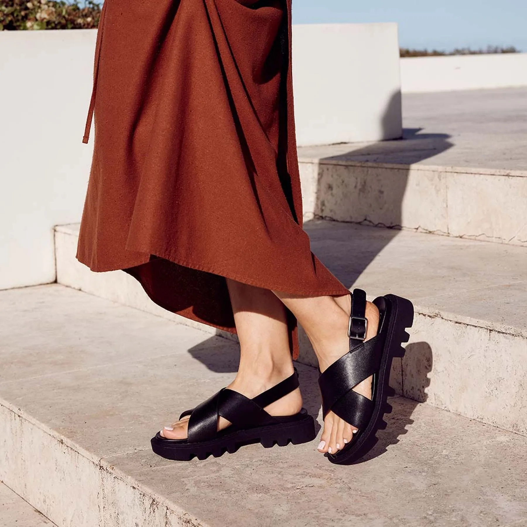 FLIGHTY LEATHER CHUNKY SANDALS