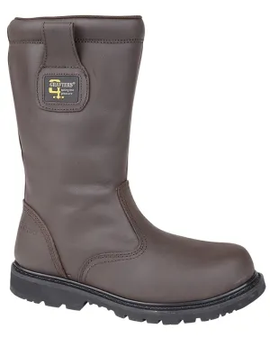 Grafters Mens Crazy Horse Leather Safety Rigger Boots Grafters Shoes