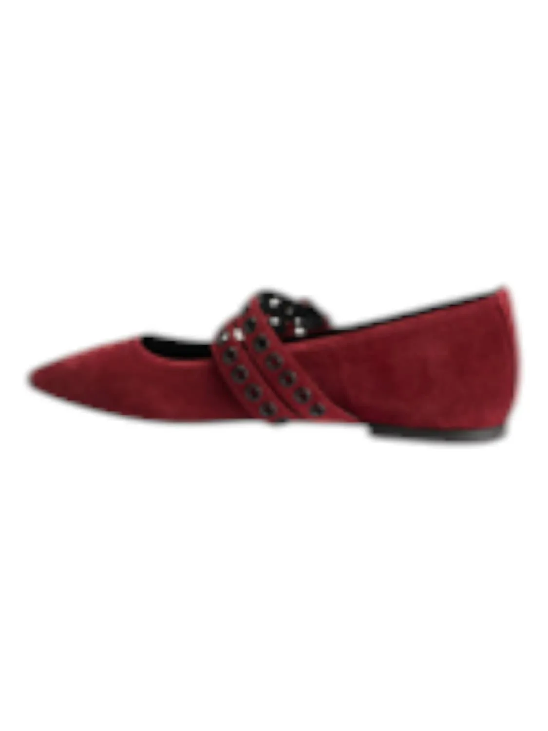 Greta Suede Double Buckle Mary Jane Shoes In Bordeaux