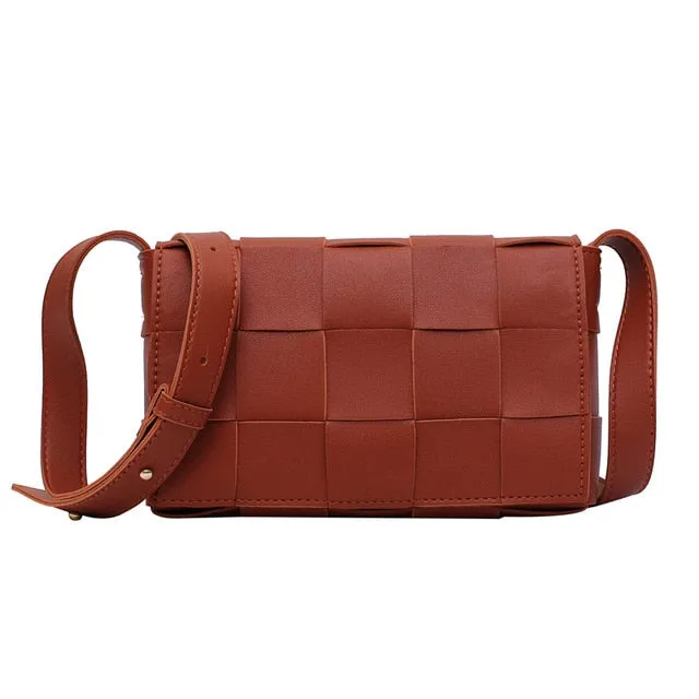 High Quality Women's Handbag Knitting Designer Crossbody Bag Fashion Women's Shoulder Messenger Bags Woven Plaid Female Purse Fashion Nova Bags
