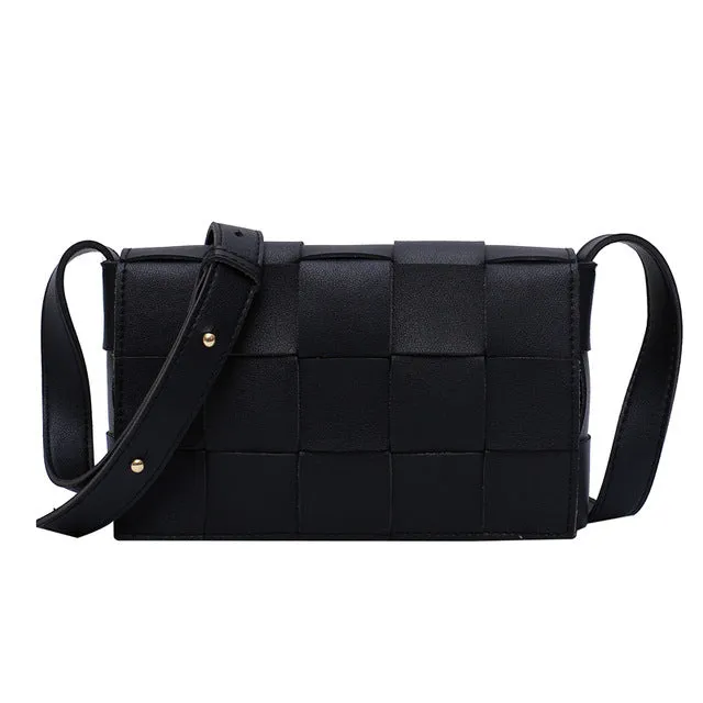 High Quality Women's Handbag Knitting Designer Crossbody Bag Fashion Women's Shoulder Messenger Bags Woven Plaid Female Purse Fashion Nova Bags