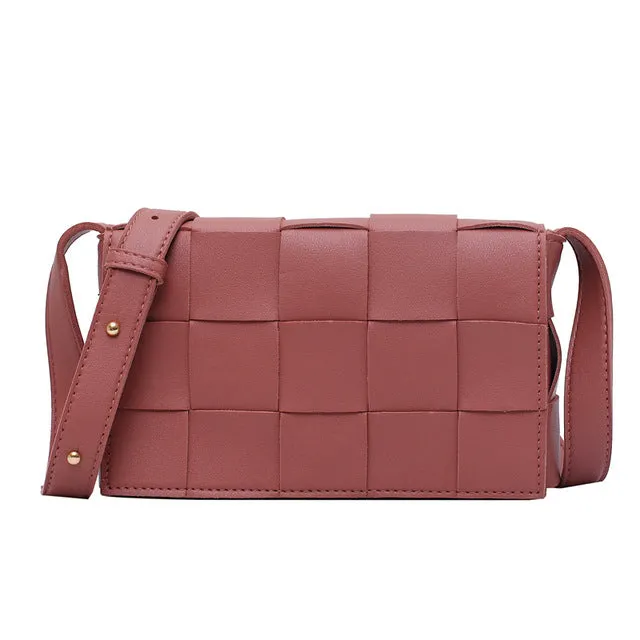 High Quality Women's Handbag Knitting Designer Crossbody Bag Fashion Women's Shoulder Messenger Bags Woven Plaid Female Purse Fashion Nova Bags