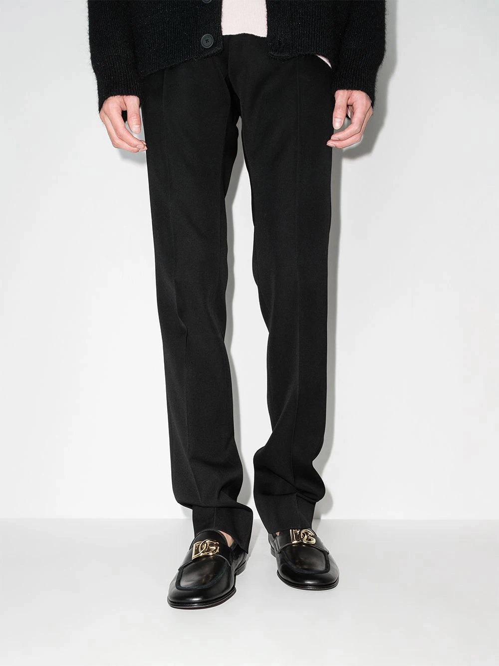 Interlocking Dg-Plaque Leather Loafers