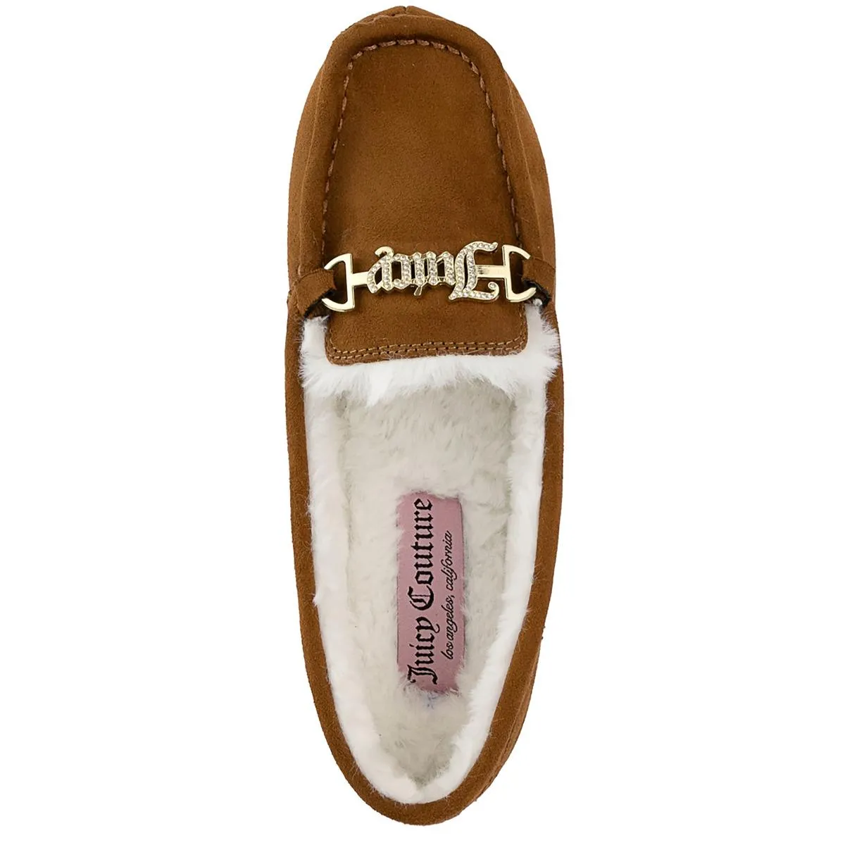 Intoit Womens Faux Fur Lined Glitter Moccasin Slippers
