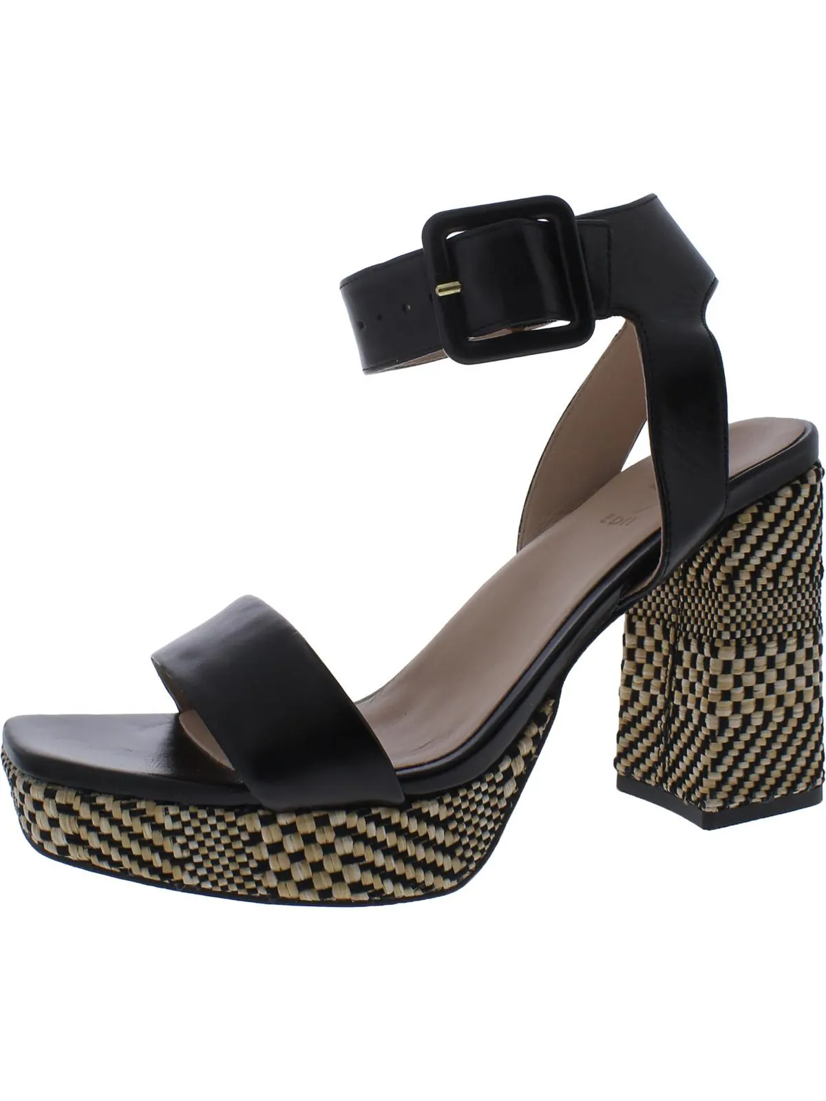 Jaselle Womens Leather Ankle Strap Heels