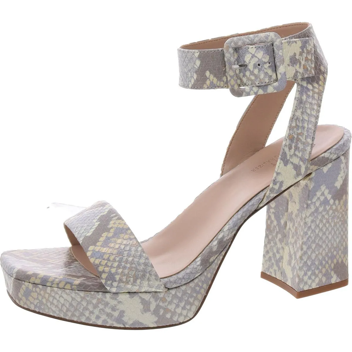 Jaselle Womens Leather Ankle Strap Heels
