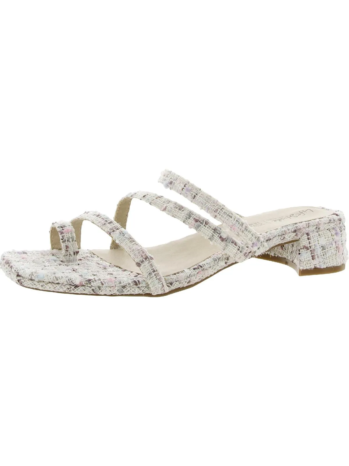 Jasmine Womens Glitter Toe Loop Heels