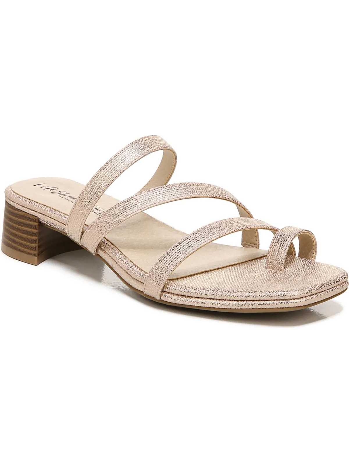 Jasmine Womens Glitter Toe Loop Heels