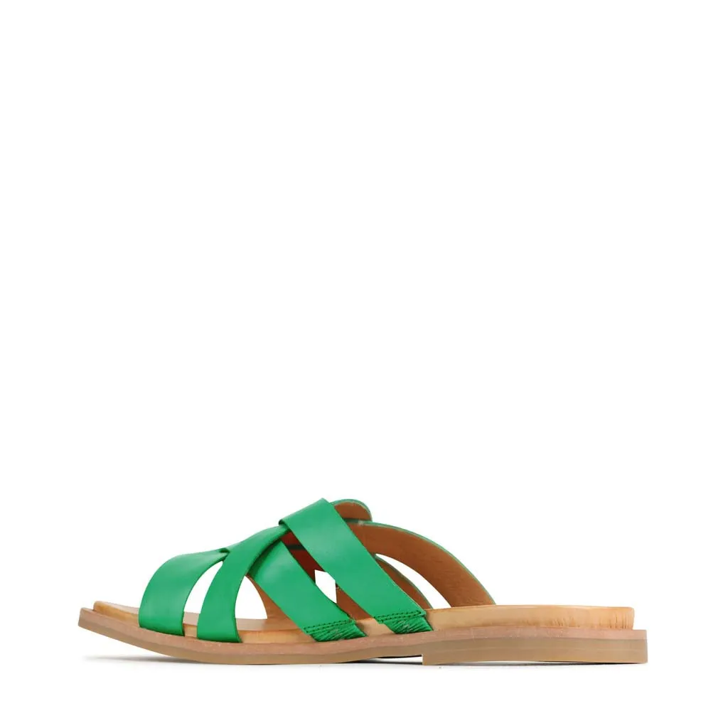JELSIE LEATHER SLIDE SANDALS