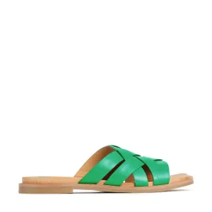 JELSIE LEATHER SLIDE SANDALS