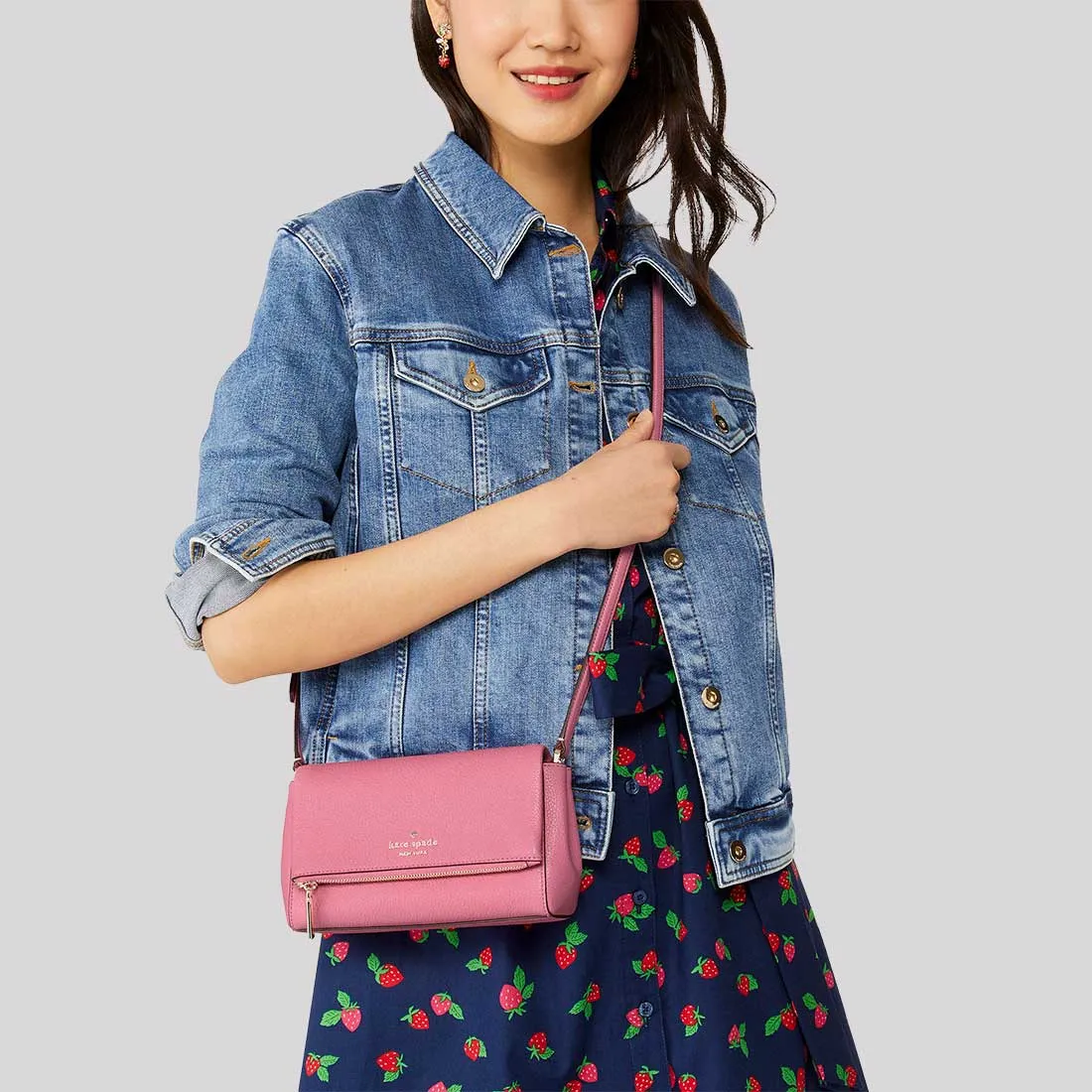 Kate Spade Bags KATE SPADE Leila Mini Zip Crossbody Blossom Pink KE487