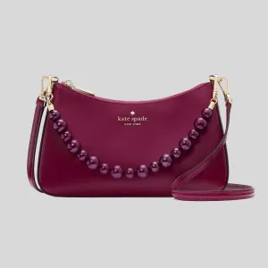 Kate Spade Bags KATE SPADE Madison Faux Pearl Medium Convertible Crossbody Bag Dark Raspberry KI932