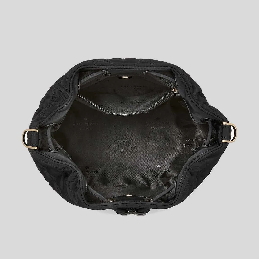 Kate Spade Bags KATE SPADE Spade Flower Quilted Fabric Bucket Bag Black KK076