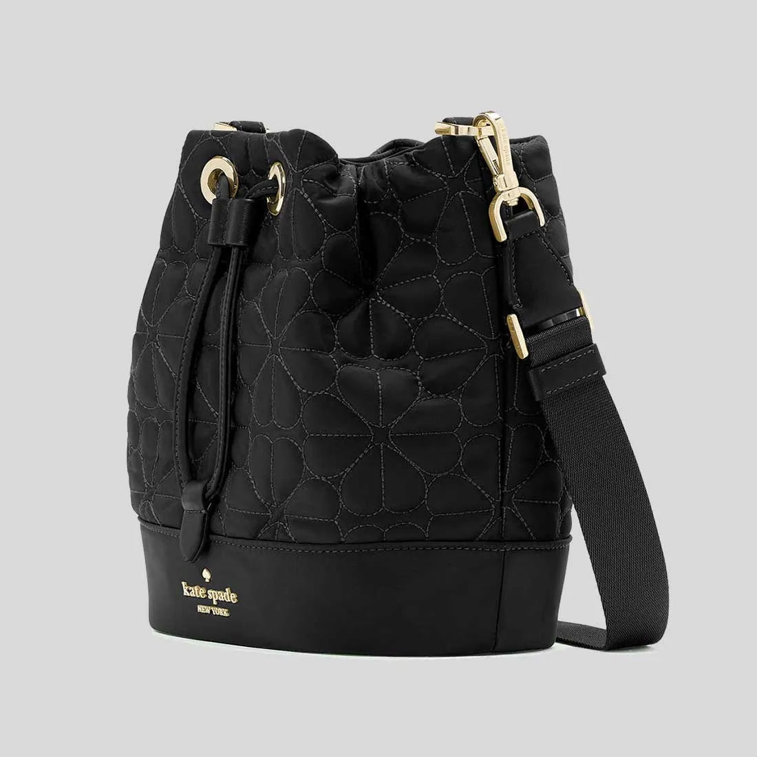 Kate Spade Bags KATE SPADE Spade Flower Quilted Fabric Bucket Bag Black KK076