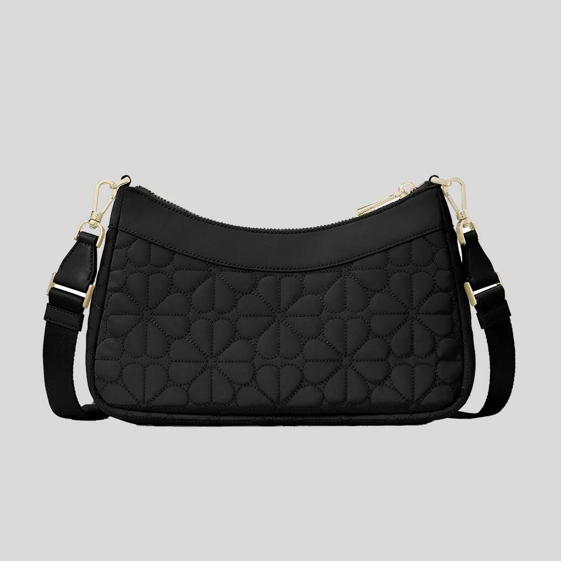 Kate Spade Bags KATE SPADE Spade Flower Quilted Fabric Convertible Crossbody Bag Black KK077