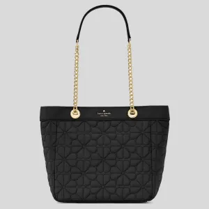 Kate Spade Bags KATE SPADE Spade Flower Quilted Fabric Medium Tote Black KK156