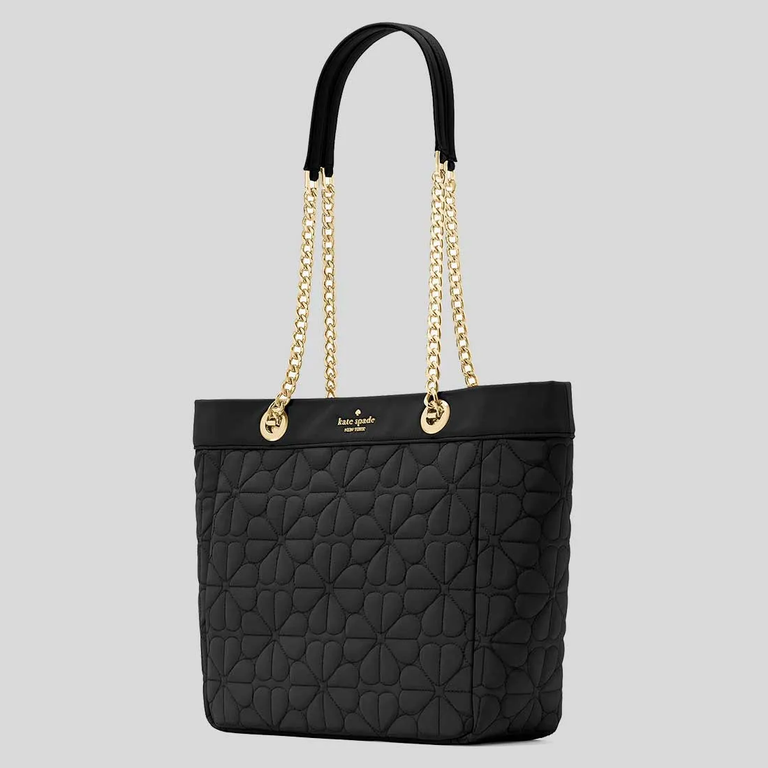 Kate Spade Bags KATE SPADE Spade Flower Quilted Fabric Medium Tote Black KK156
