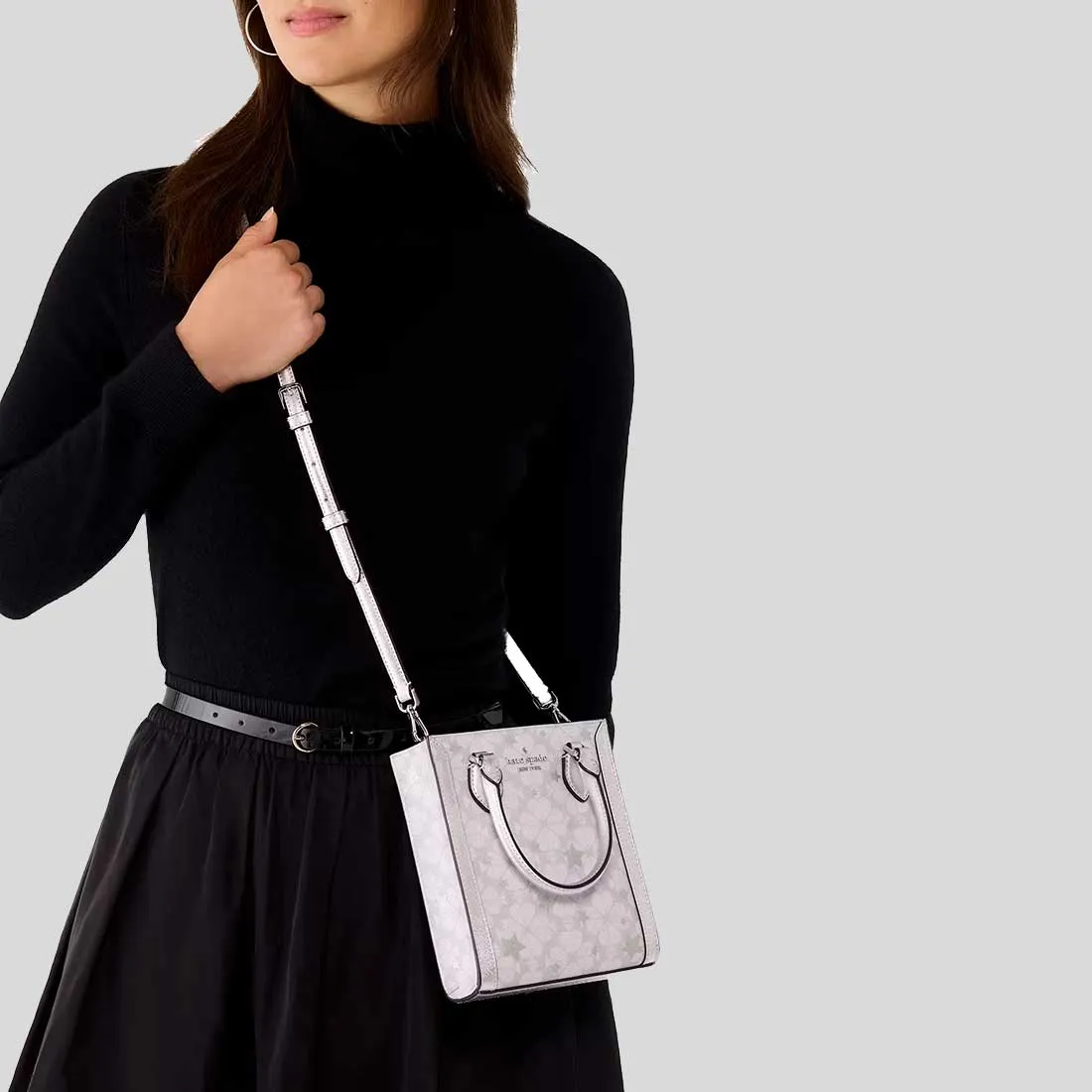 Kate Spade Bags KATE SPADE Spade Flower Star Toss Small Tote Platinum Grey Multi KJ957